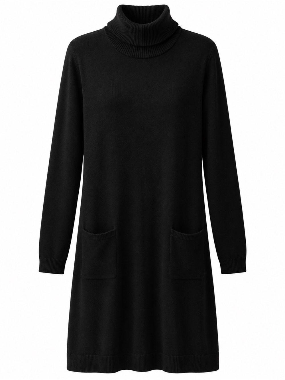 Lafayette 148 New York Black Turtleneck Sweater Dress Size Medium